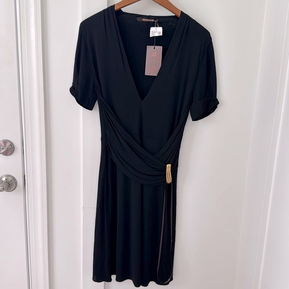 NWT Roberto Cavalli Black Dress Size 44